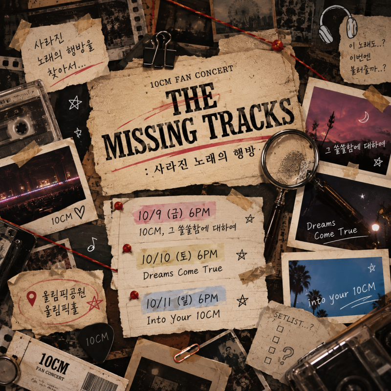 10CM 팬콘 THE MISSING TRACKS 셋리스트 궁예｜10/9·10/10·10/11 사라진 노래를 찾아라!
