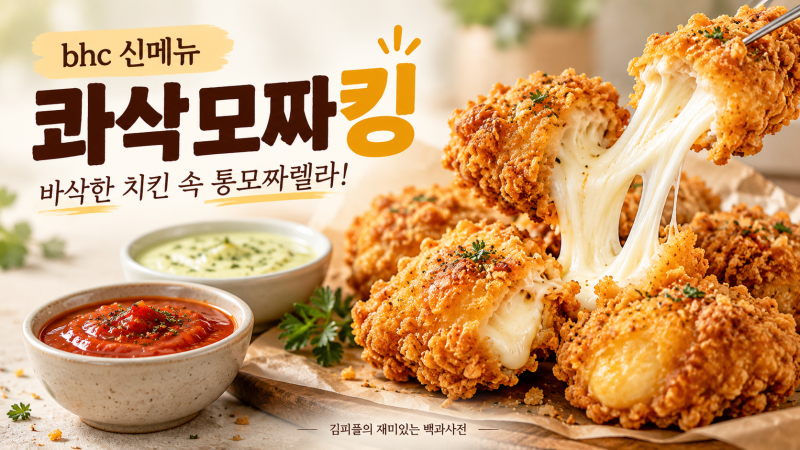 bhc 콰삭모짜킹 출시, 샘킴이 만든 통모짜렐라 치킨 가격·맛·주문 방법 총정리