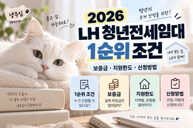 2026 LH 청년전세임대 1순위 조건｜보증금·지원한도·신청방법