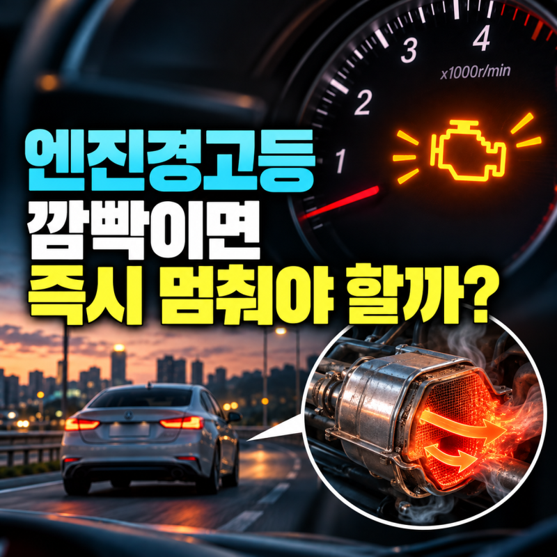 엔진경고등 깜빡이면 즉시 멈춰야 할까?