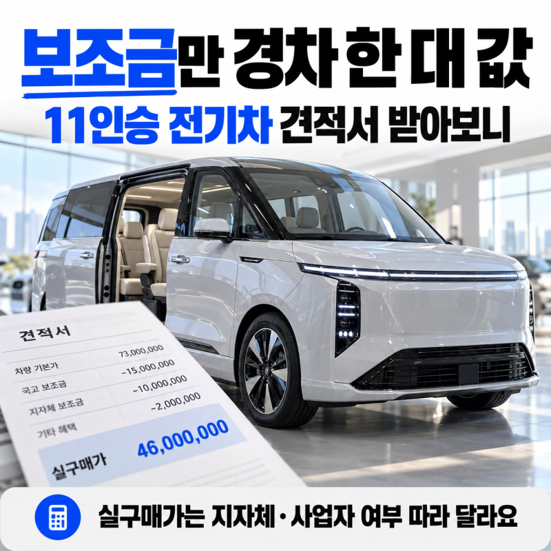 "보조금만 경차 한 대 값" 11인승 그 전기차 견적서 받아본 아빠 반응