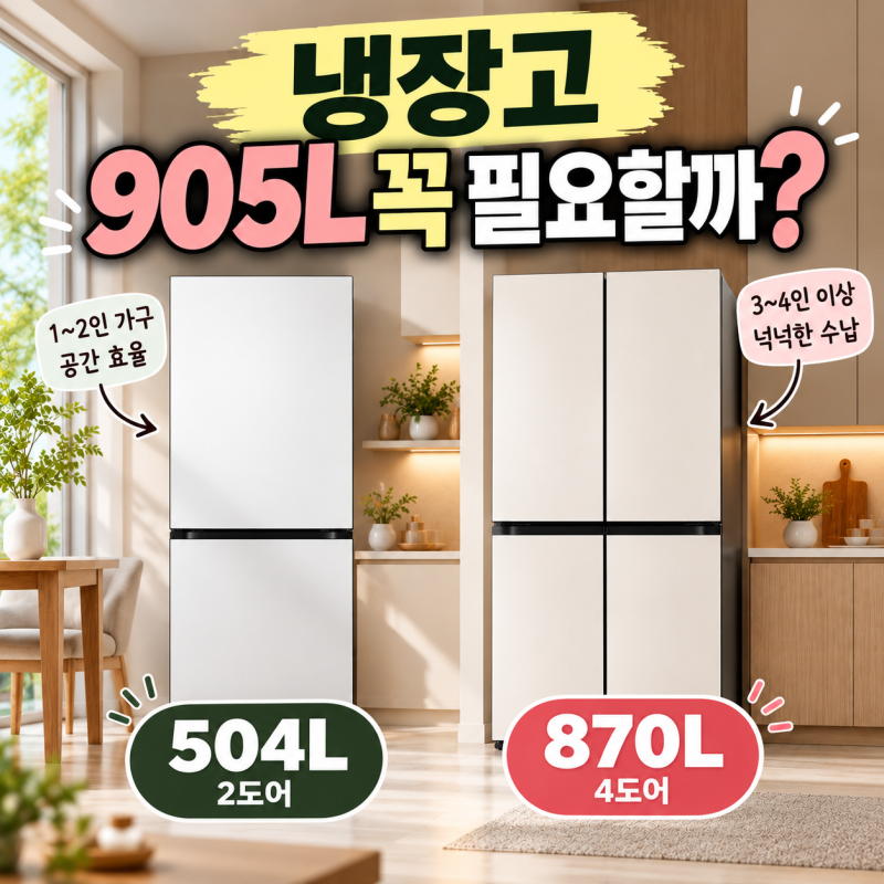 LG 냉장고 905L 꼭 필요할까? 500L vs 870L 4도어 비교