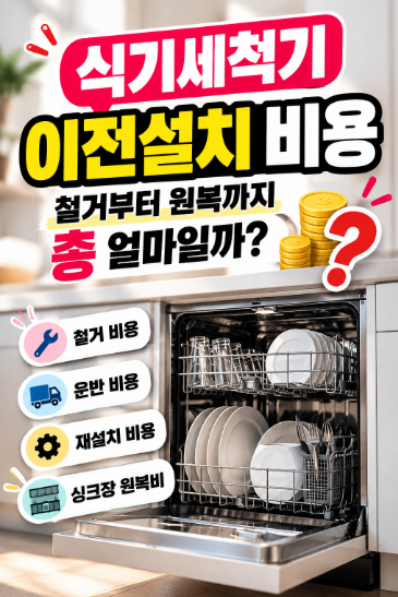 식기세척기 이전설치 비용, 철거·운송·싱크장 원복비까지 확인할 것