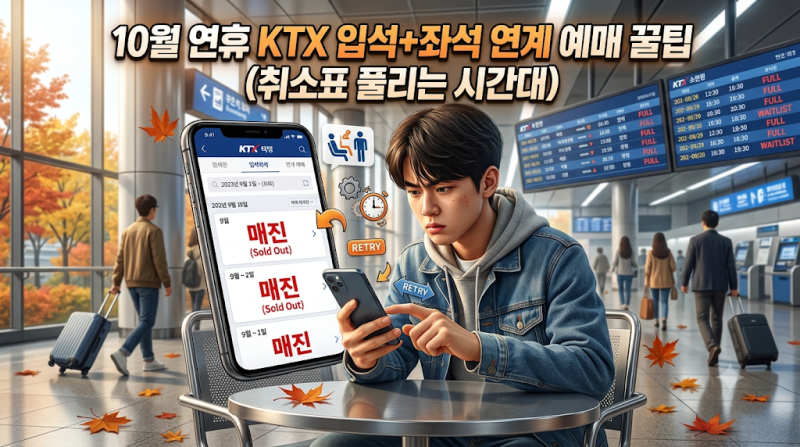 10월 연휴 KTX 입석+좌석 연계 예매 꿀팁 (취소표 풀리는 시간대)