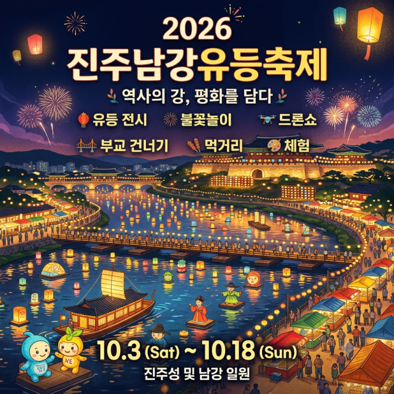 2026 진주유등축제 주차부터 불꽃놀이·드론쇼·체험까지 미리보기
