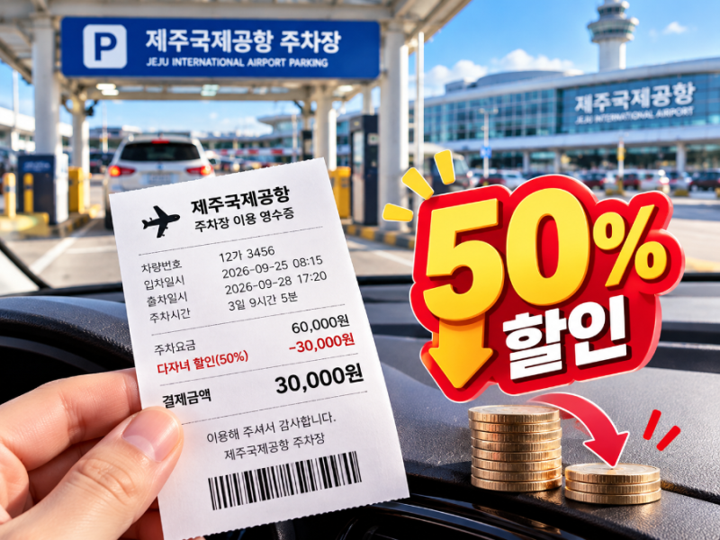 "공항 주차비 50% 감면" 다자녀 주차 할인 대상 및 사전등록·사후환불 방법 총정리
