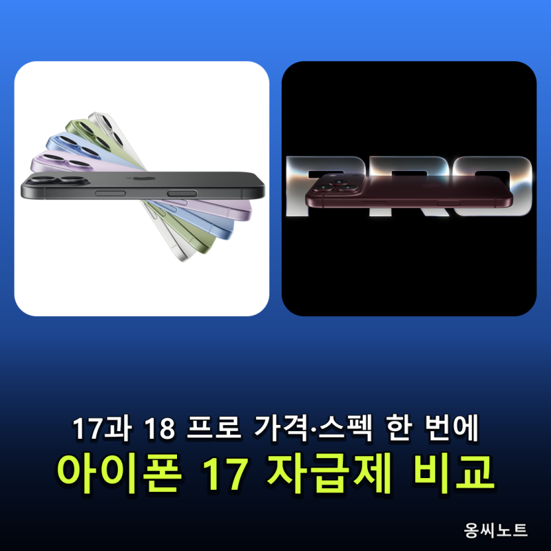 아이폰 17 자급제 256GB 가격 비교: 17 vs 18 프로 스펙 정리