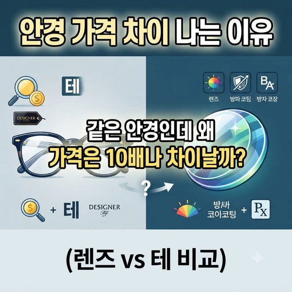안경 가격 차이 나는 이유 (렌즈 vs 테 비교) : "같은 안경인데 왜 가격은 10배나 차이날까?"