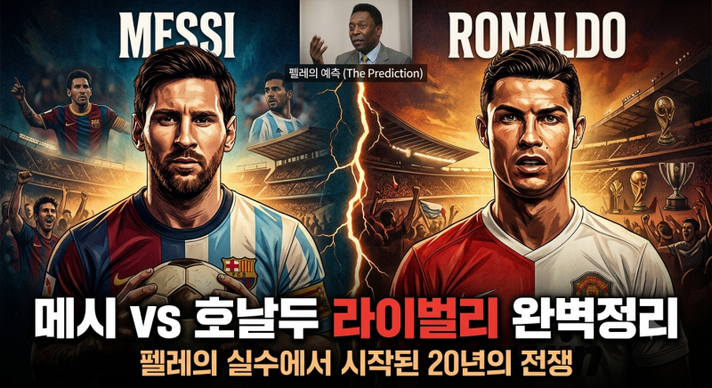 메시 vs 호날두 라이벌리 완벽정리 — 펠레의 실수에서 시작된 20년의 전쟁