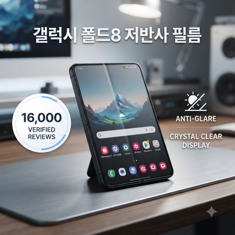 리뷰 1만6천 건이 증명한 정체, 갤럭시 Z 폴드8 액정보호필름 저반사 강화유리의 비밀