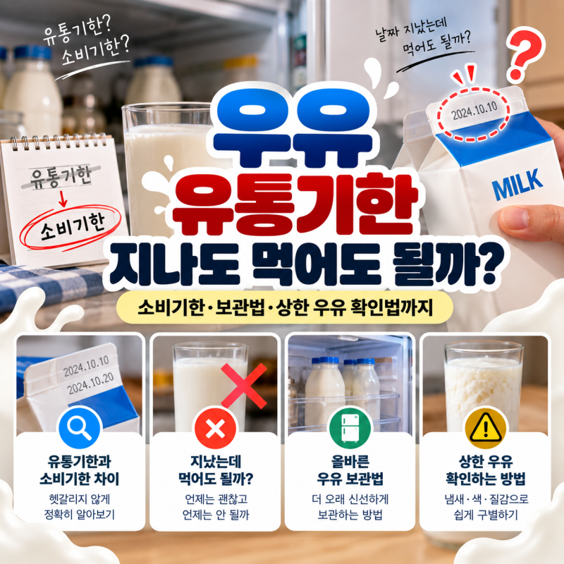 우유 유통기한 지나도 먹어도 될까｜소비기한·보관법
