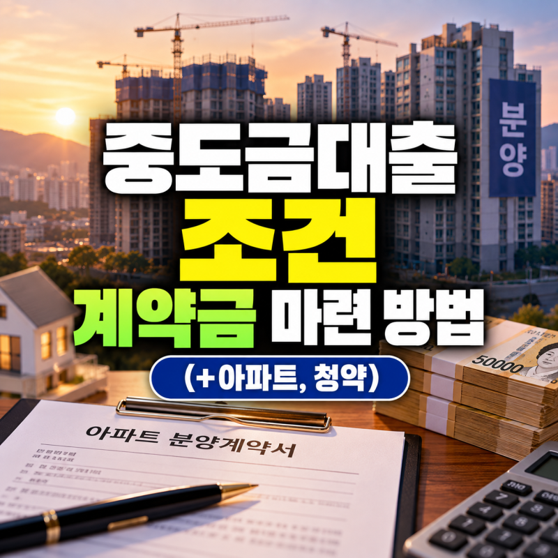 중도금대출 조건 분양 계약금 마련 방법(+아파트, 청약)