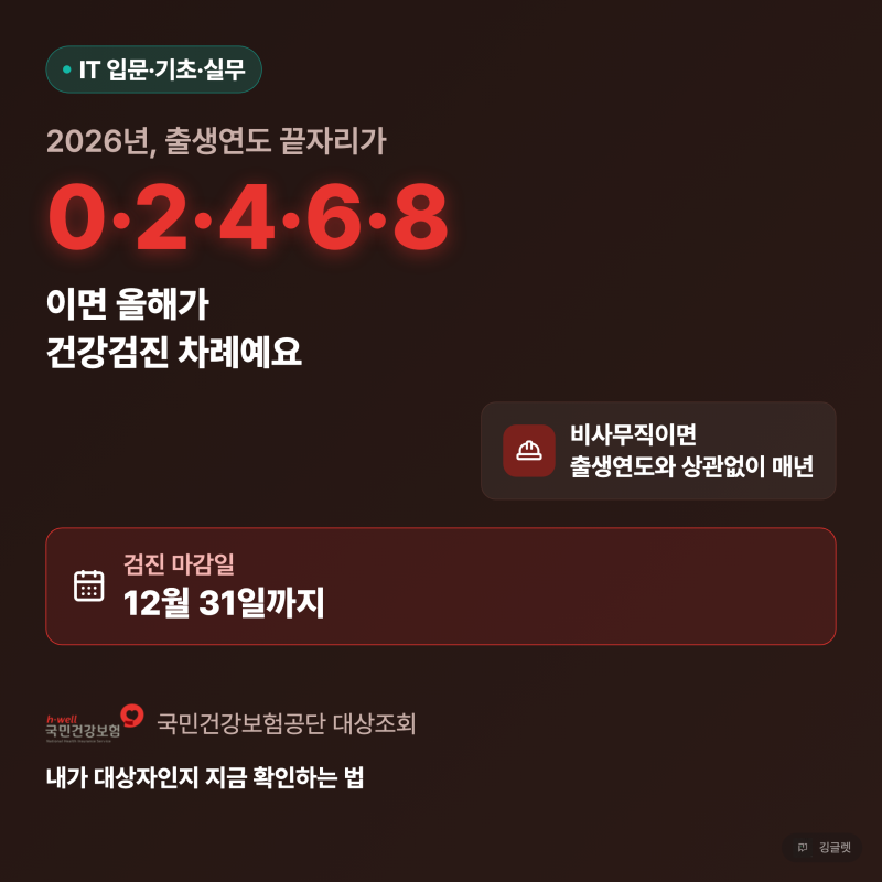 국가건강검진 대상자 조회, 올해 안 받으면 놓치는 것들