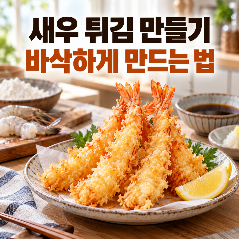 "새우 튀김 만들기" 바삭한 튀김옷 살리는 손질부터 반죽·온도까지