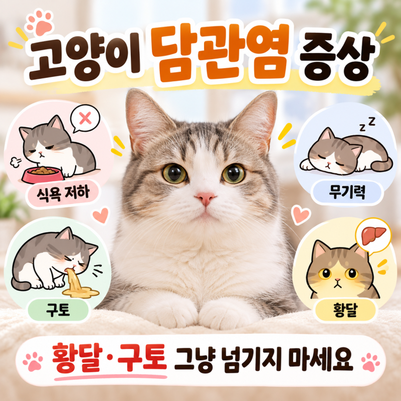 고양이 담관염 증상, 황달 구토 보이면 확인하세요