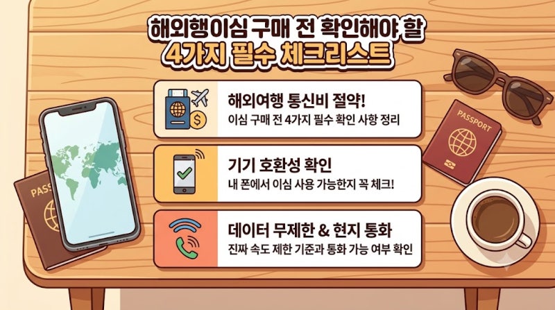 해외여행 이심 구매 전 확인해야 할 4가지 필수 체크리스트