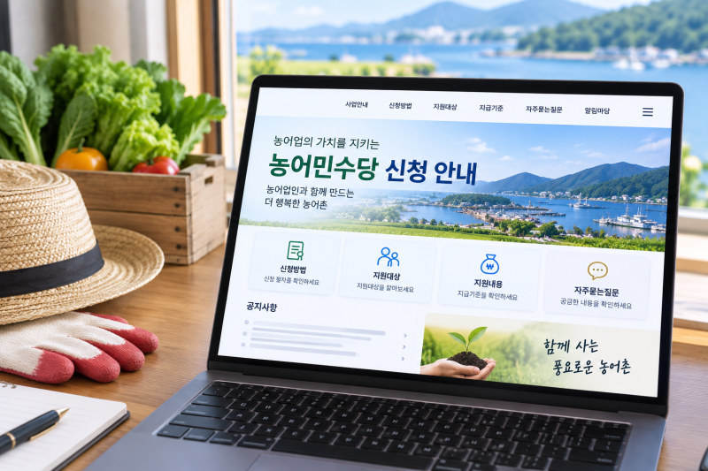 농어민수당 신청 방법 대상 자격 지급금액 지급일 확인