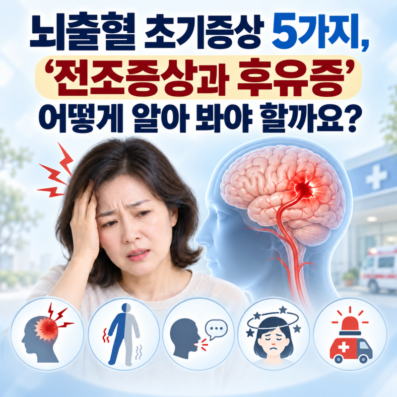 뇌출혈초기증상 5가지 전조증상과 후유증 어떻게 알아 봐야 할까요?