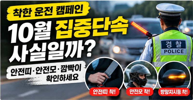 착한 운전 캠페인, 10월 집중 단속 사실일까? 안전띠·깜빡이 확인하세요