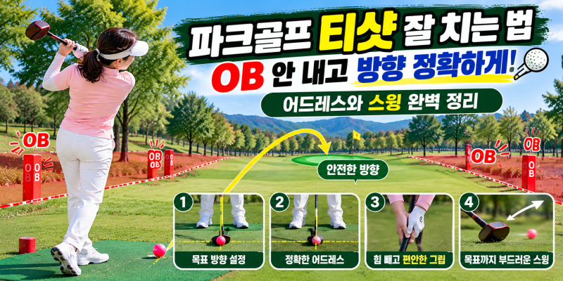 파크골프 티샷 잘 치는 법｜OB 안 내고 방향 정확하게 잡는 어드레스와 스윙