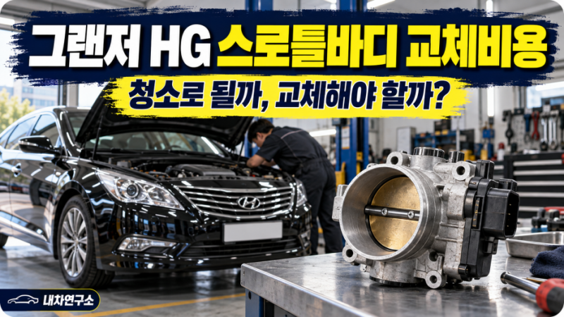 그랜저 HG 스로틀바디 교체비용, 부품 표시가는 17만 820원인데 청소로 해결될까?