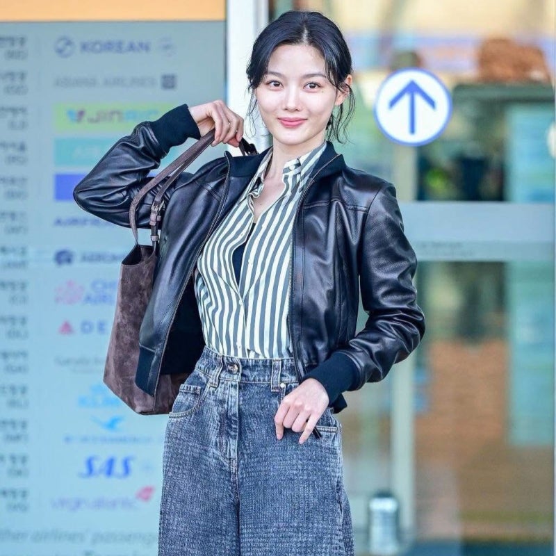 "평범한 가죽자켓인 줄.." 김유정, 알고 보니 1479만원 공항패션 화제