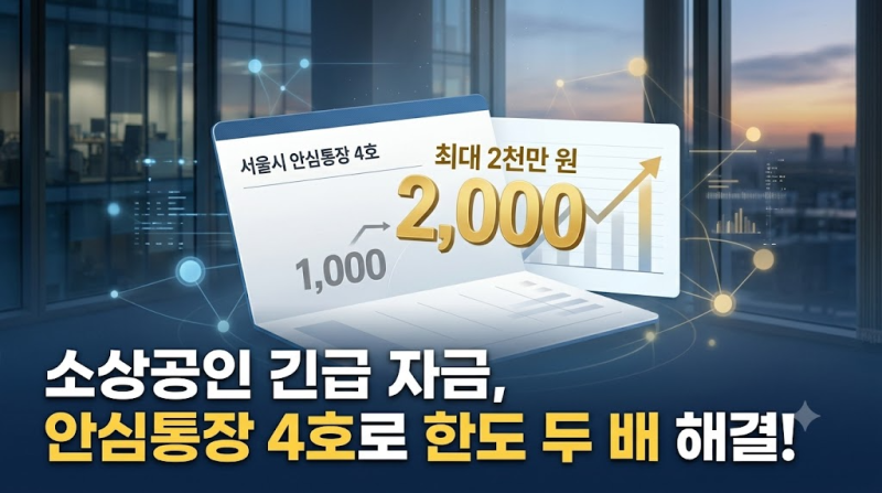 서울시 소상공인 안심통장 4호 총정리: 최대 2천만 원 자영업자 마이너스통장 자격과 신청 팁....