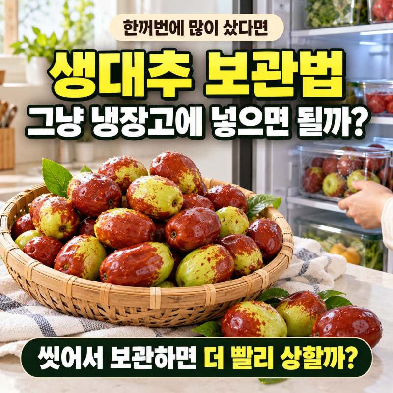생대추 보관법 어떻게 할까? 냉장·냉동 보관 전에 씻어도 될까