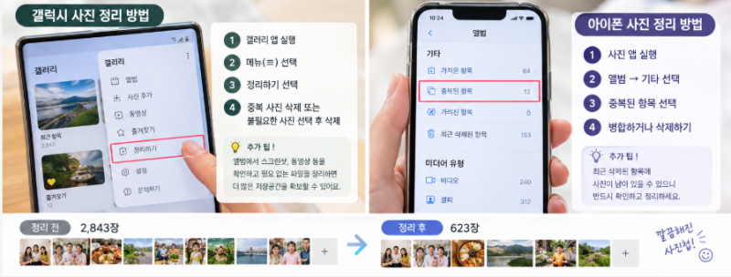 추석 사진 너무 많이 찍었다면? 갤럭시·아이폰 휴대폰 사진 정리하는 방법