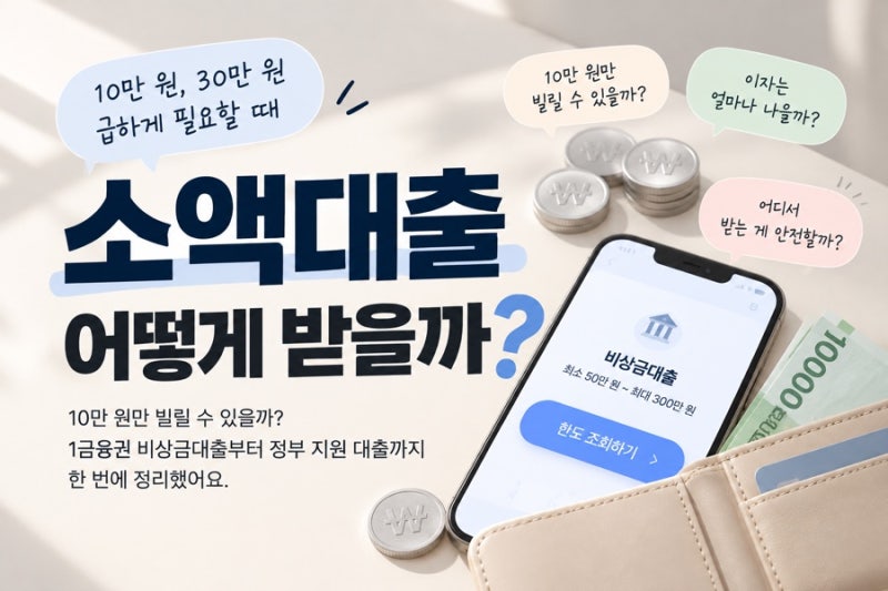 소액대출 받는 방법｜급하게 돈이 필요할 때 안전하게 알아볼 곳
