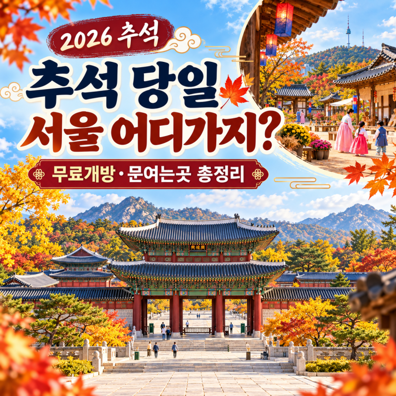 추석 당일 어디 가지? 2026 서울 가볼만한곳 무료개방·축제 총정리