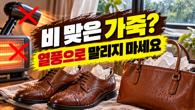 비 맞은 가죽 신발·가방, 드라이기부터 쓰면 안 되는 이유