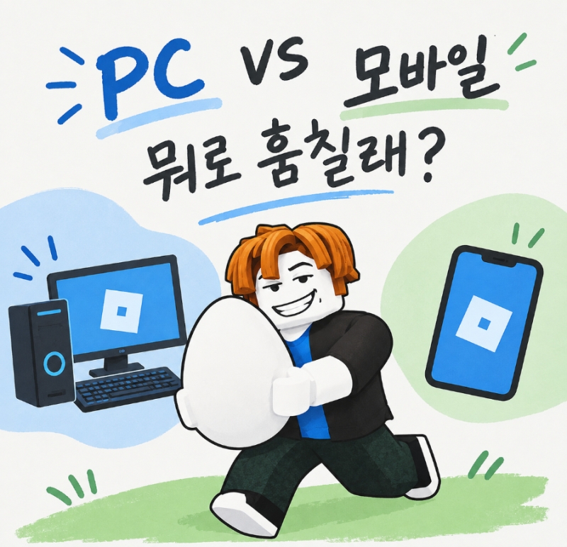 로블록스 계란을 훔치다 PC 모바일 차이, 직접 해보니 뭐가 편할까?