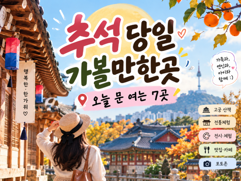2026 추석 당일 가볼만한곳｜오늘 문 여는 서울·경기 나들이 7곳