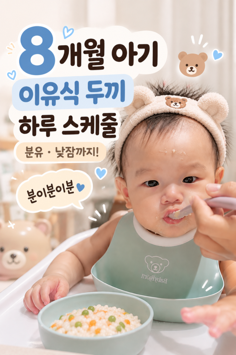 8개월 아기 이유식 두끼 하루 스케줄｜분이분이분, 이유식·분유·낮잠 시간표