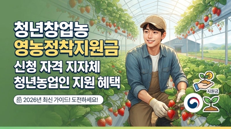 청년창업농 영농정착지원금 신청 자격 지자체 청년농업인 지원 혜택