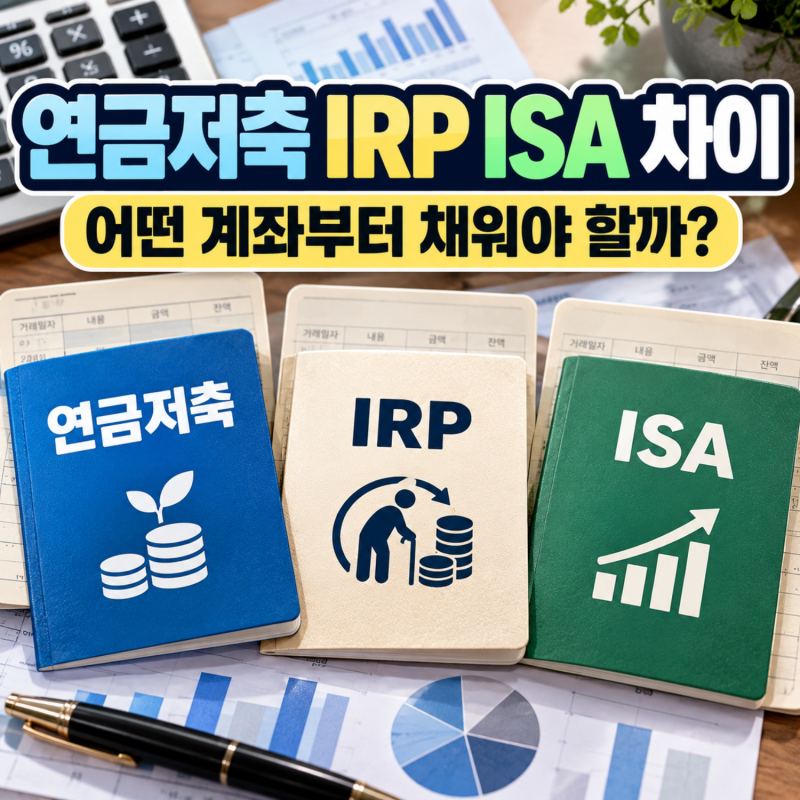 연금저축 IRP ISA 차이와 세액공제 한도, 어떤 계좌부터 채워야 할까?