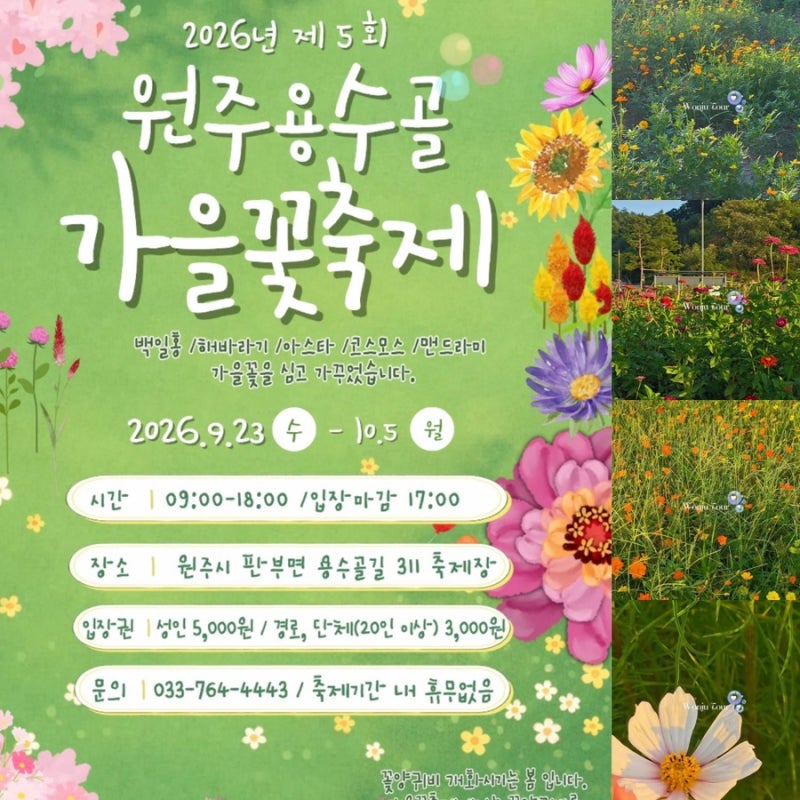 Must-Visit Places in Wonju, Gangwon-do: Autumn Travel to 2026 Wonju Yongsoogol Autumn Flower Festival, Crape Myrtle, Cosmos