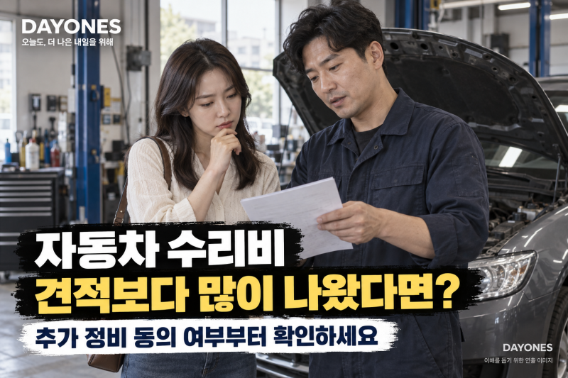 자동차 수리비가 견적보다 많이 나왔다면? 동의 없는 추가 정비 대응법