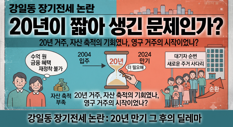 [부동산 이슈]강일동 20년 만기 장기전세 갈등이 우리에게 던지는 질문