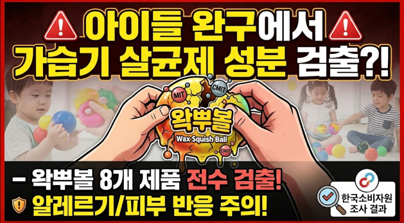 아이들이 가지고 놀던 왁뿌볼, 가습기살균제 성분 검출…무슨 일이?