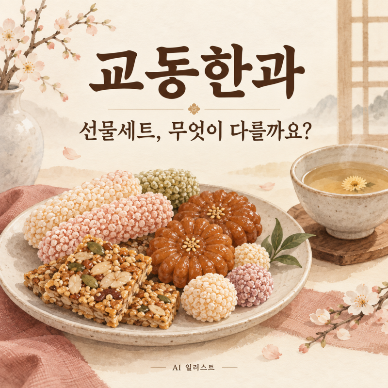 교동한과 선물세트, 새악시·덩더쿵·교동마님은 어떻게 다를까요?