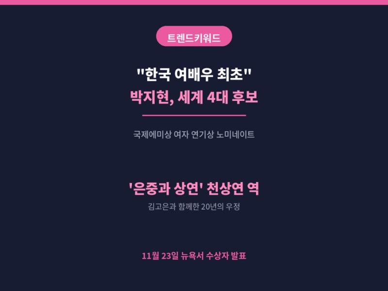 "한국 여배우 최초"...박지현, 세계 4대 여우주연상 후보에 이름 올렸다