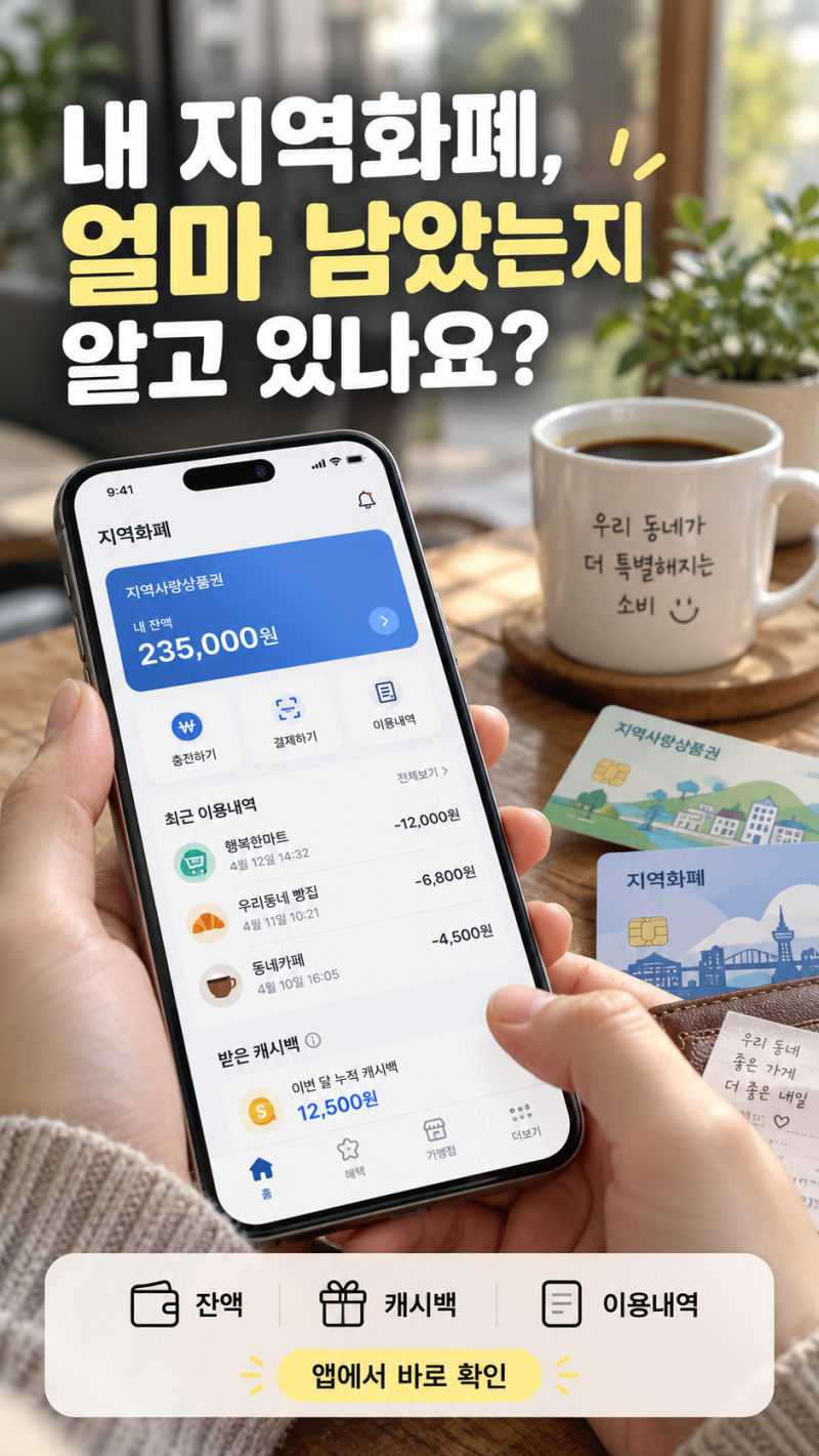 지역화폐 잔액·캐시백 어디서 확인할까? 지역별 앱 한눈에 정리