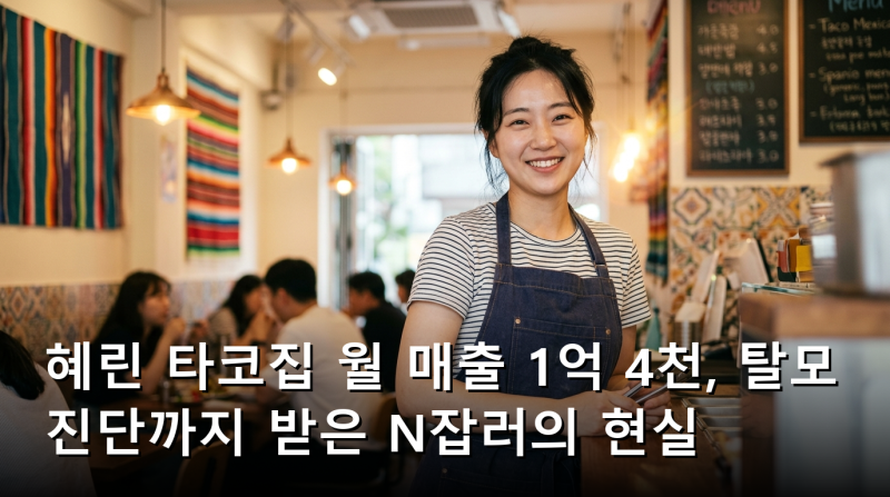 혜린 타코집 월 매출 1억 4천, 탈모 진단까지 받은 N잡러의 현실