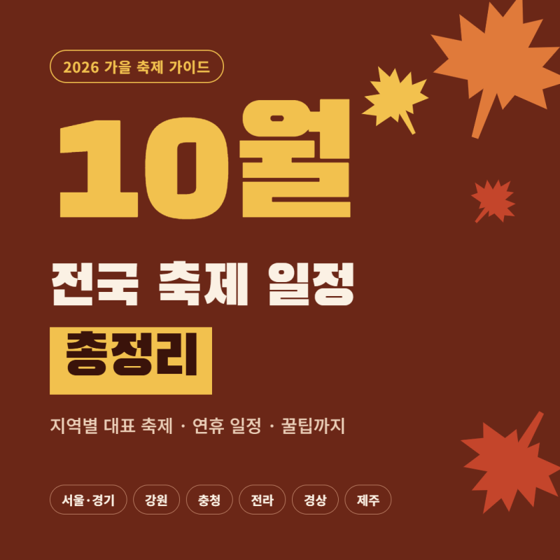국내 전국 10월 축제 일정 경남 강원도 전남 총정리