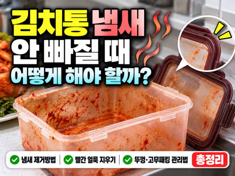김치통 냄새 안 빠질 때 어떻게 해야 할까?｜배인 냄새·빨간 얼룩 제거방법 총정리