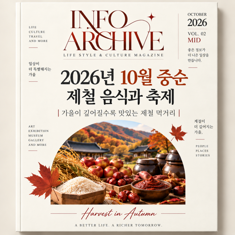 2026년 10월 중순 제철 음식｜가을이 깊어질수록 맛있는 제철 먹거리와 축제
