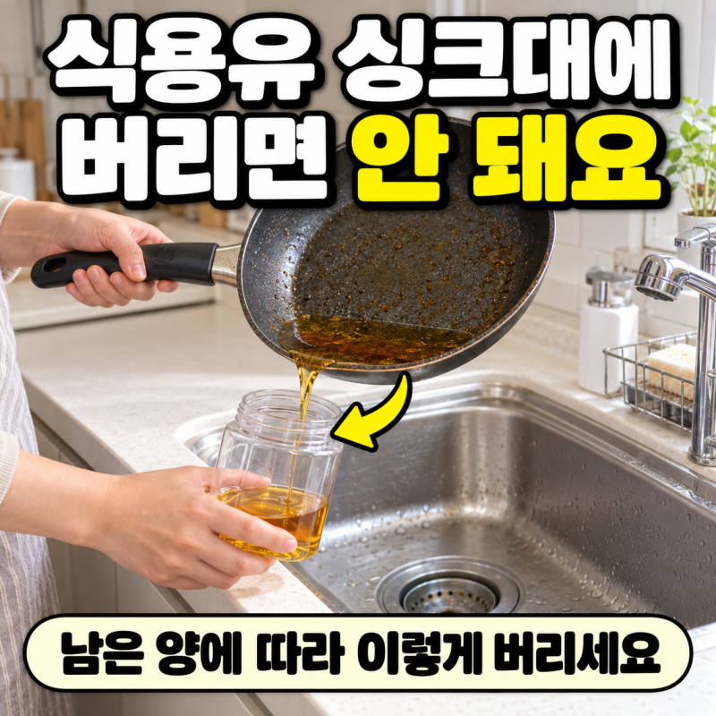 사용한 식용유 버리는 법, 싱크대에 버리면 안 되는 이유