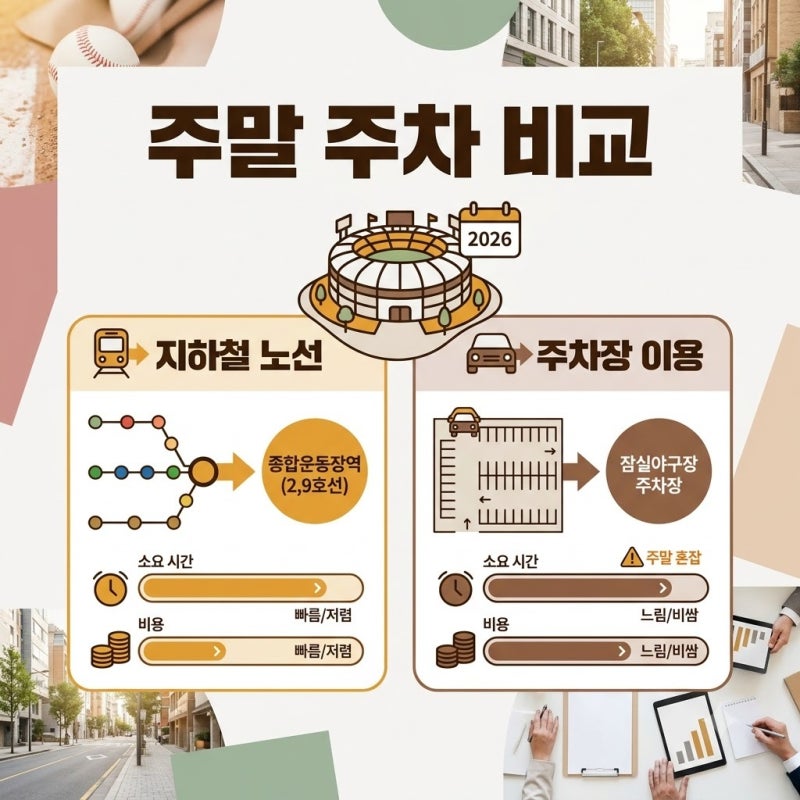 서울 잠실야구장 교통·주차 꿀팁, 경기일 주차장 선택과 이동 기준